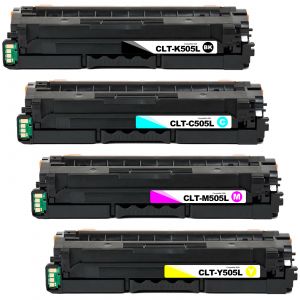 Compatible Samsung CLT-505L High Yield Toner Cartridge 4 Pack